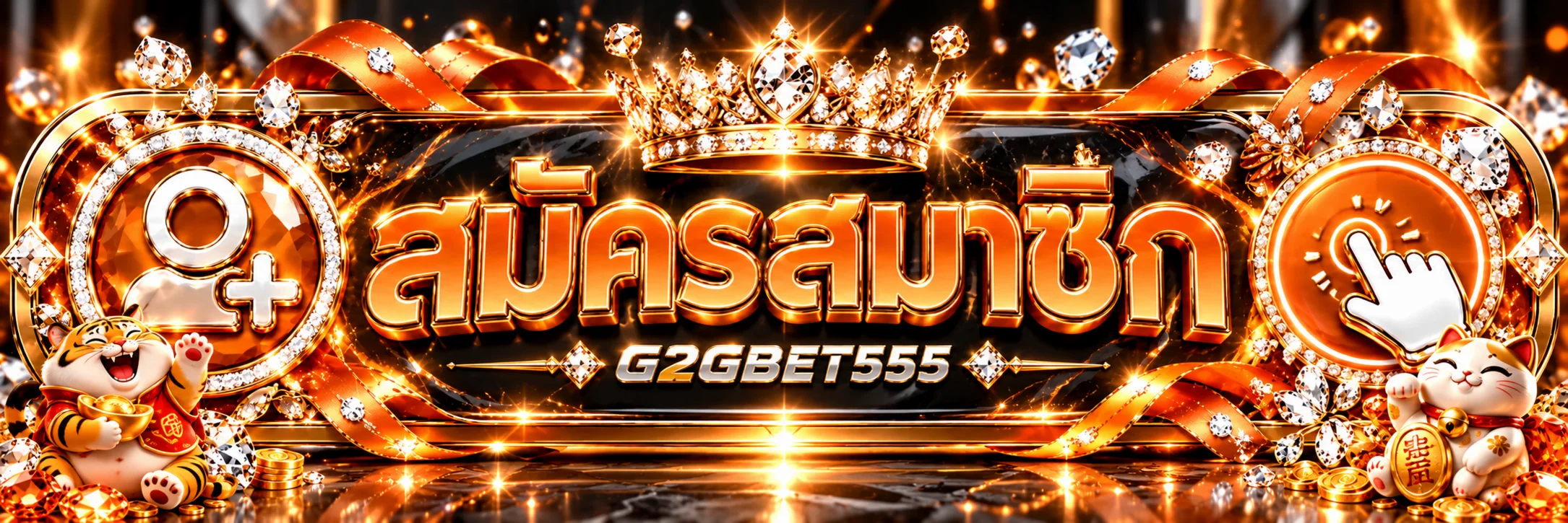 ปุ่มสมัครสมาชิกและทางเข้า G2GBET555