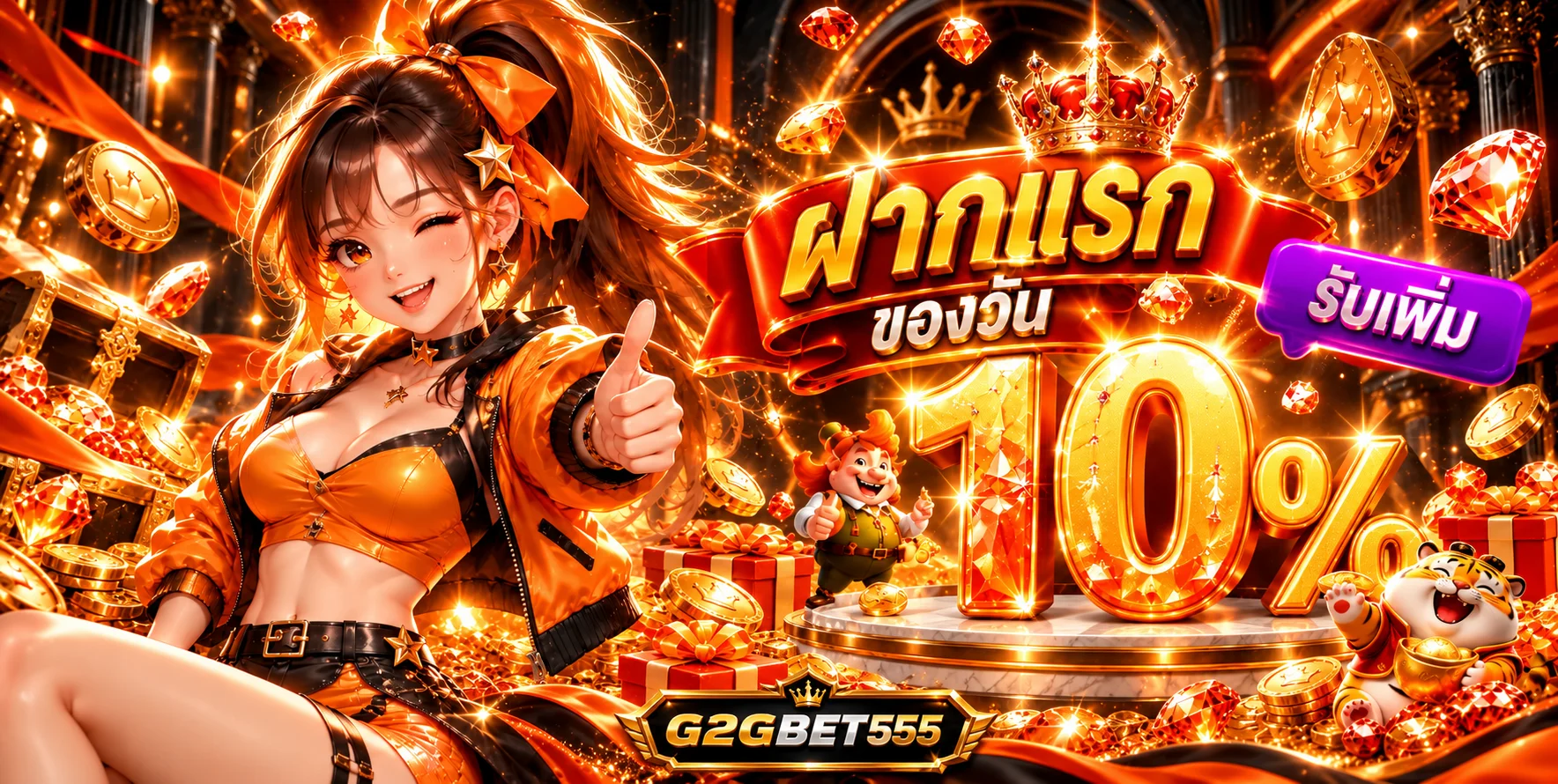 แบนเนอร์ G2GBET555 ทางเข้าเว็บตรงและโปรโมชั่นฝากแรก